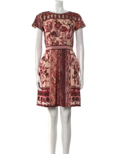 Pre-owned Alberta Ferretti Printed Mini Dress In Brown