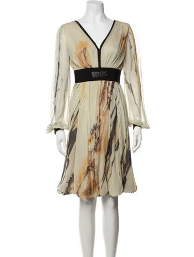 Pre-owned Alberta Ferretti Printed Mini Dress In Green