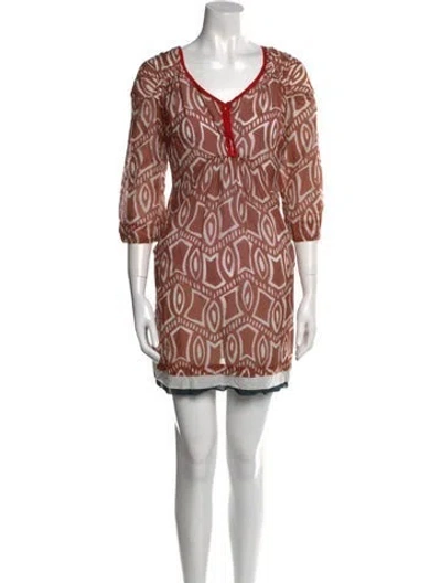 Pre-owned Alberta Ferretti Printed Mini Dress In Multi