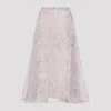 Alberta Ferretti Organza Midi Skirt Floral Pattern In Purple