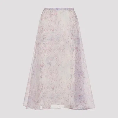 ALBERTA FERRETTI PRINTED ORGANZA MIDI SKIRT