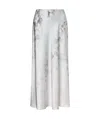 Alberta Ferretti Womens Multi Ice Blossom-print High-rise Satin Maxi Skirt In Blue