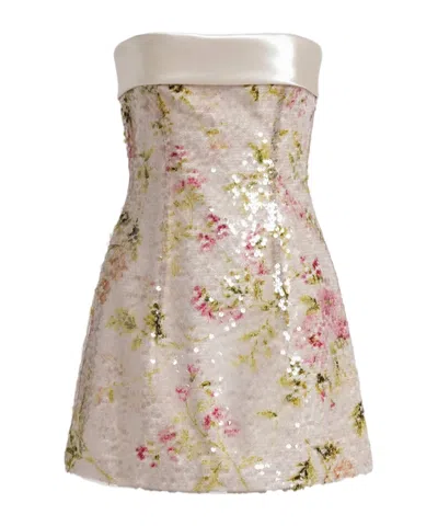 ALBERTA FERRETTI ALBERTA FERRETTI PRINTED SEQUIN-EMBELLISHED STRAPLESS MINI DRESS