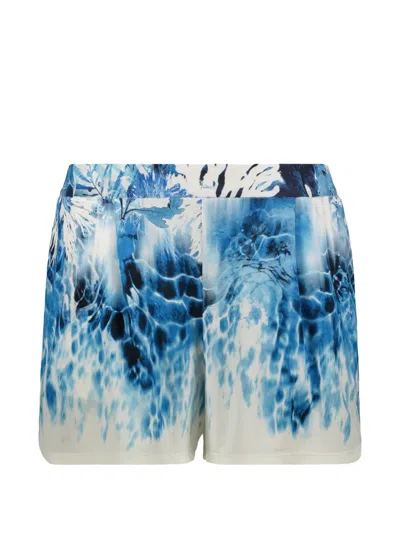 Alberta Ferretti Printed Silk Shorts In Multi