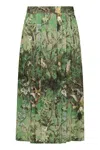 Alberta Ferretti Printed Silk Skirt In Multi