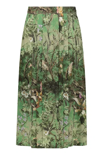 Alberta Ferretti Printed Silk Skirt In Multi