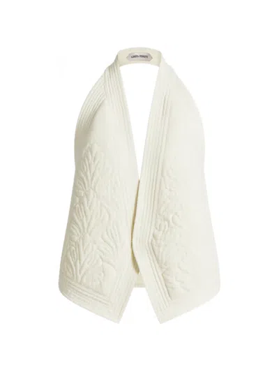 Alberta Ferretti Quilted Halter Jacket In White