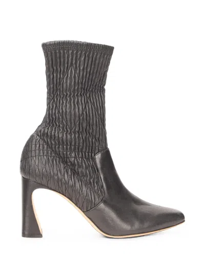 Alberta Ferretti Quilted Ruched Ankle Boots In Multi