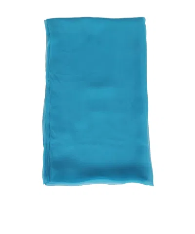 Alberta Ferretti Turquoise Silk Voile Stole In Blue