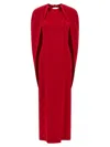 Alberta Ferretti Women Red Long Dress With Hooded Sleeves And Cut Out On The Back In Fabric Woman In Red