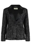 Alberta Ferretti Red Jacket With Sequins In Black