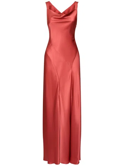 Alberta Ferretti Silk Gown In Red