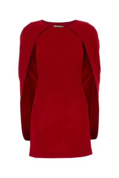 ALBERTA FERRETTI RED STRETCH CREPE MINI DRESS