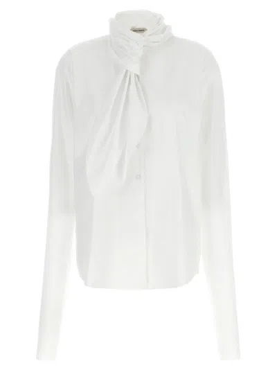 ALBERTA FERRETTI REFINED COTTON POPLIN TIE SHIRT