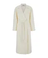 Alberta Ferretti White Coat With Wide Revers And Belt In Wool Woman In White