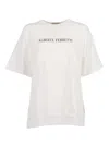 Alberta Ferretti Relaxed Fit Cotton T-shirt With Poetic Text Detail In White