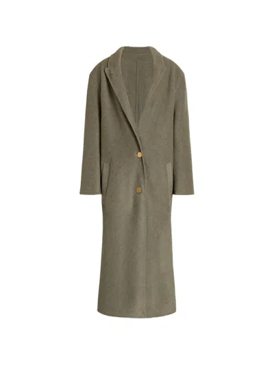 ALBERTA FERRETTI RELAXED FIT LONG COAT WITH NOTCHED LAPEL