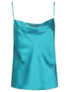 Alberta Ferretti Relaxed Fit Satin-like Acetate Top With Adjustable Straps In Blue