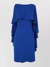 Alberta Ferretti Flowing Blue Evening Dress With Layered Ruffles In Blue