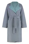 Alberta Ferretti Reversible Coat In Wool And Cashmere In Gray