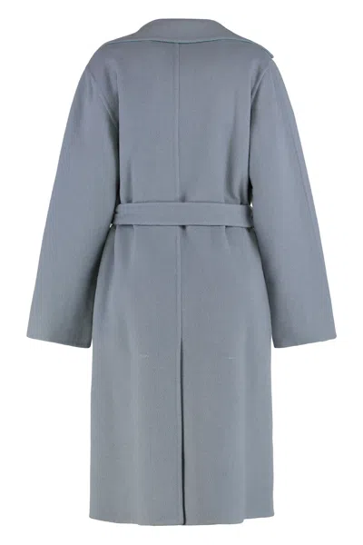Alberta Ferretti Reversible Coat In Wool And Cashmere In Gray
