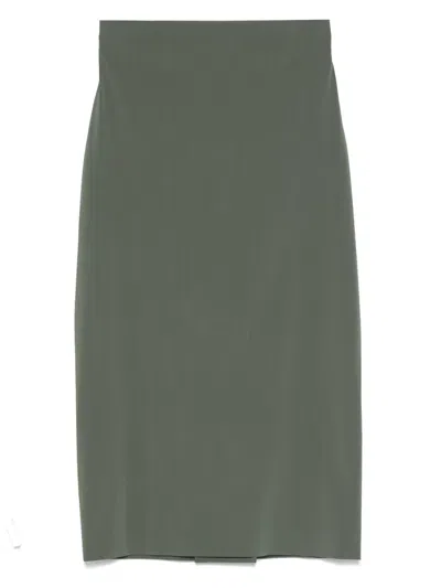 Alberta Ferretti Ribbed-knit Skirt In Gray