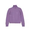 Alberta Ferretti Ribbed Turtleneck Mohair Knit Sweater In Purple