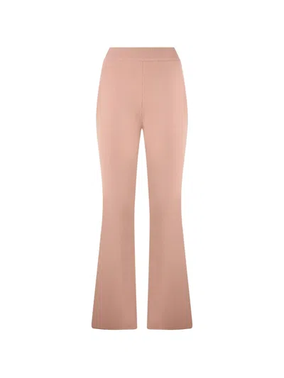 Alberta Ferretti Ribbed-waistband Trousers In Pink