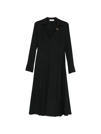 Alberta Ferretti Ring-detail Midi Dress In Black