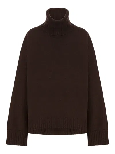 Alberta Ferretti Roll-neck Jumper In Brown