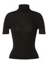 Alberta Ferretti Turtleneck Sweater With Open Back And Tie In Black