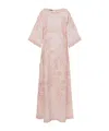 Alberta Ferretti Floral-embroidered Gown In Nude
