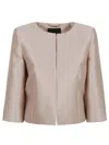 Alberta Ferretti Round Neck Jacket With Three-quarter Sleeves