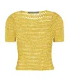 Alberta Ferretti Chain Mesh Linen Crochet T-shirt