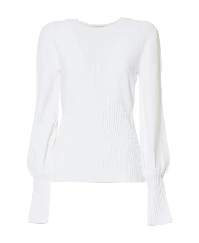 Alberta Ferretti Round Neck Sweater In White
