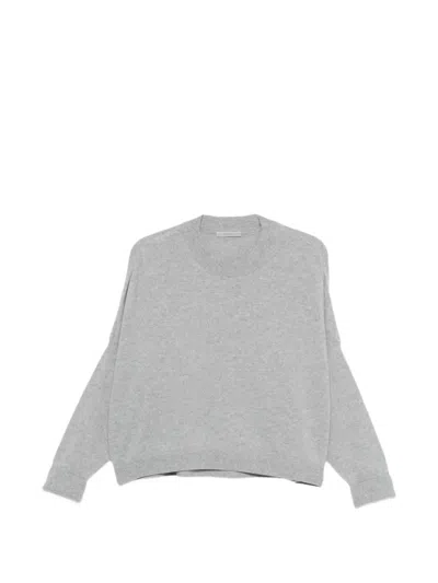 Alberta Ferretti Round-neck Long-sleeve Sweater In Gray