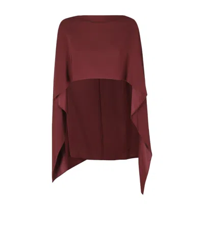 Alberta Ferretti Round-neck Shawl In Burgundy
