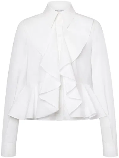 Alberta Ferretti Ruffle-detail Shirt In White