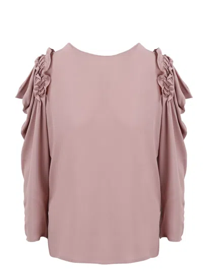 Alberta Ferretti Ruffled Blouse In Pink