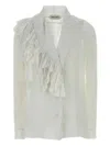 Alberta Ferretti Long Sleeve Shirt In White