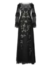 Alberta Ferretti Ruffled-embroidered Dress In Black