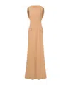 Alberta Ferretti Ruffled Flared Maxi Dress In Nude