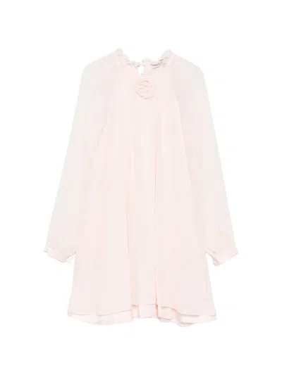 Alberta Ferretti Kids' Ruffled Flower Dress In Pink