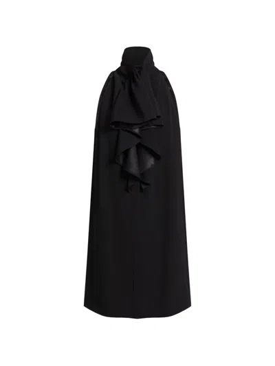 Alberta Ferretti Ruffled Halter-neck Mini Dress In Black