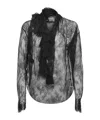 Alberta Ferretti Ruffled Laced Shirt In Black