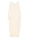 Alberta Ferretti Ruffled Long-sleeve Dress In Neutral