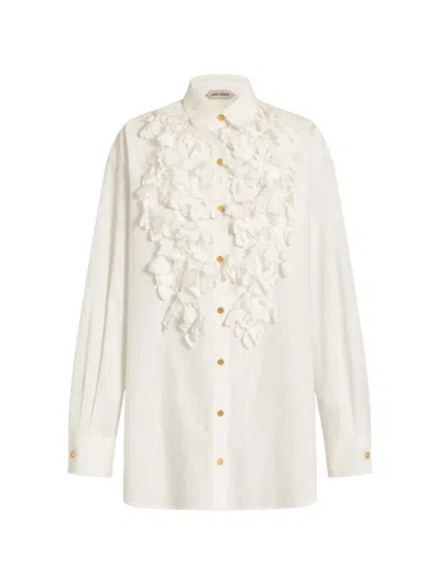 Alberta Ferretti Hemd Mit Volant In White