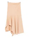 Alberta Ferretti Ruffled Midi Skirt In Neutral