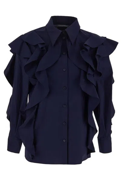 Alberta Ferretti Stretch Shirt In Blue