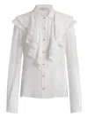 Alberta Ferretti Ruffled Shirt In White